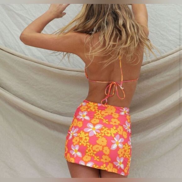 STONE FOX SWIM Selma Hawaiian print Sarong Lei Lei. NWT. Size Large - Picture 2 of 7